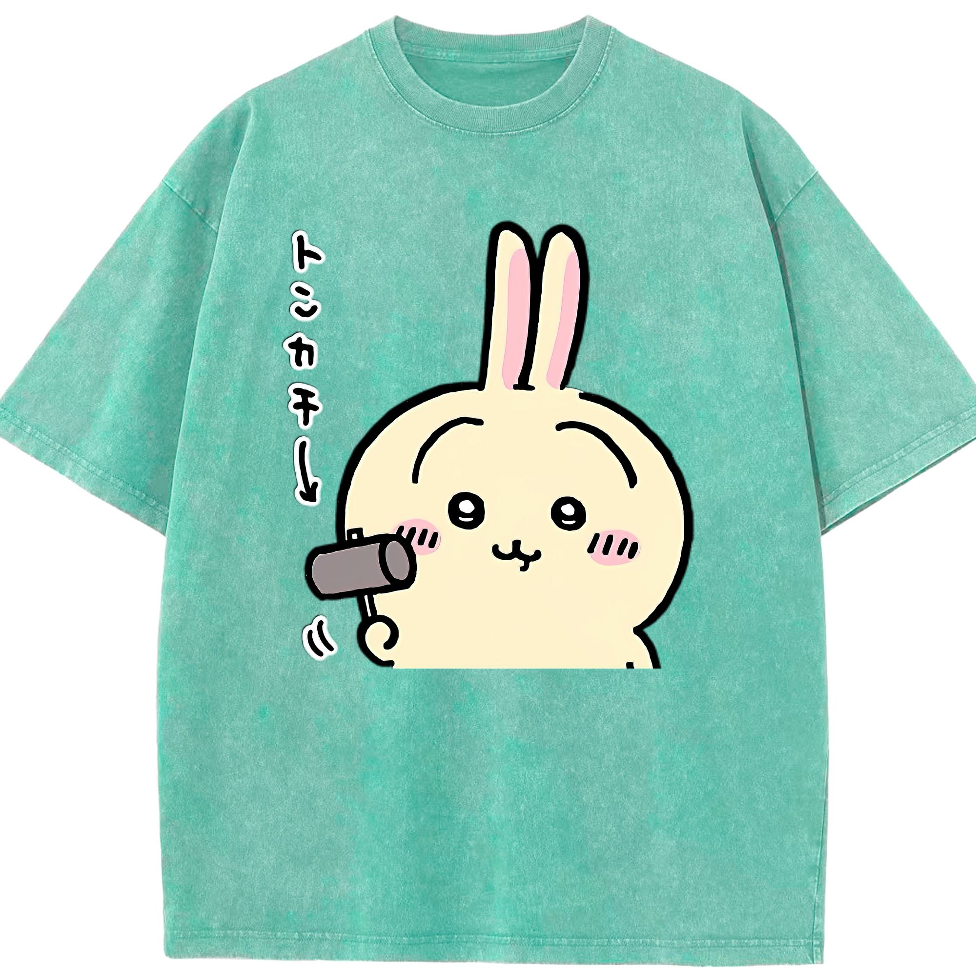 （画像用） ちいかわ うさぎ Chii-kawa usagi 綿100% ヴィンテージ風 半袖Tシャツ（フロントプリント）